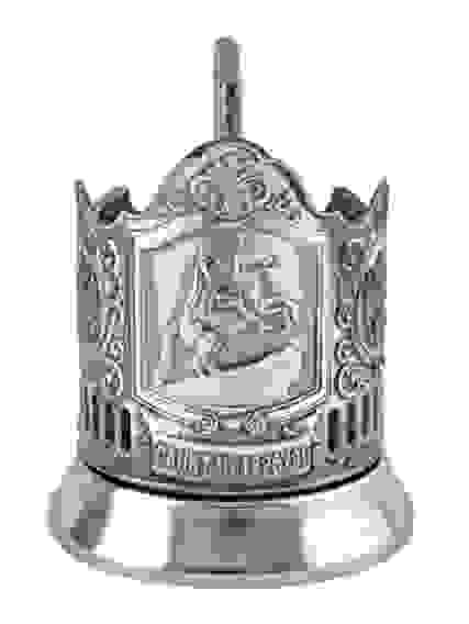 Подстаканник "Медный всадник" никелированный с чернением